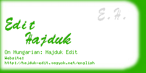 edit hajduk business card